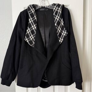 Black & Plaid Coat